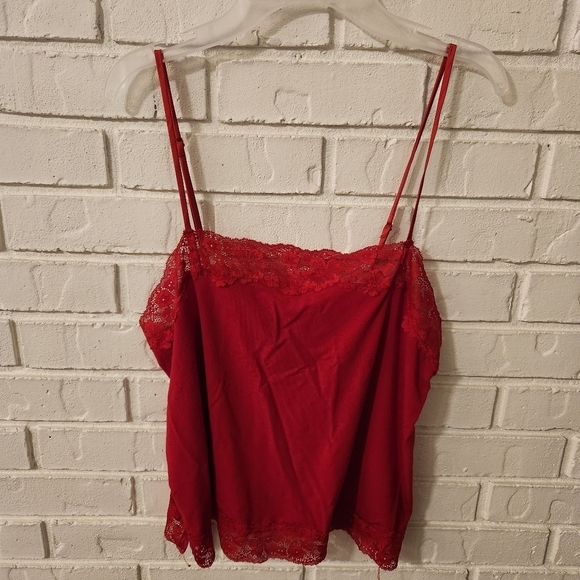 Two Victoria's Secret Red and Black Lace Camisoles - Picture 6 of 10